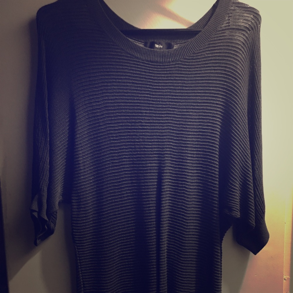 Missimo gray open weave tunic sweater